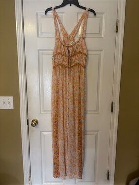 Free People Peach Floral Maxi Dress